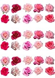 Top That Assortiment de 30 roses en papier comestible pour décoration de gâteau
