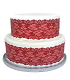 Top That Feuille de décoration comestible rouge effet dentelle – Parfait pour les grands gâteaux – Facile à utiliser