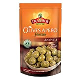 Tramier Olives Apéro Farcies à l'Anchois (1 x 150 g), olives vertes provenant d'Espagne et farcies à la pâte d'anchois, ...