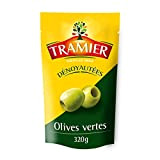 Tramier Olives Vertes Dénoyautées (1 x 320 g), olives de table provenant d'Espagne, olives dénoyautées idéales pour recettes cuites ou ...