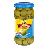 Tramier Olives Vertes Dénoyautées -25 % de Sel (1 x 160 g), olives de table provenant d'Espagne, olives dénoyautées idéales ...