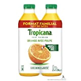 Tropicana Jus d'orange avec pulpe - Les 2 bouteilles de 1,5l
