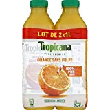 Tropicana Jus d'orange sans pulpe - Les 2 bouteilles de 1L