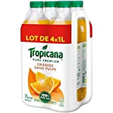Tropicana Jus d'orange sans pulpe - Les 4 bouteilles de 1l