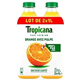 Tropicana Jus orange avec pulpe - Les 2 bouteilles de 1L