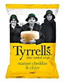 Tyrrells Hand Cooked English Crisps, Mature Cheddar & Chives, Chips de Pommes de Terre, Sachet, 150g