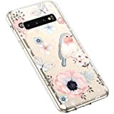 Uposao Coque compatible avec Samsung Galaxy S10 Plus, fleur florale, design TPU gel silicone protecteur Skin Coque de protection Shell ...