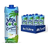 Vita Coco eau de coco pure 6x1 Litre, naturellement hydratant, riche en électrolytes, sans gluten, riche en vitamine C et ...