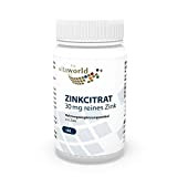 Vita World Citrate de Zinc 30 mg de Zinc Pur 60 Capsules Made in Germany