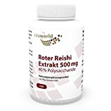 Vita World Extrait Premium de Rouge Reishi 500mg 40% polysaccharides 100 Capsules végétariennes Made in Germany