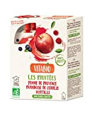 Vitabio - 100% Fruits - Gourdes Pomme de Provence Framboise de Corrèze Myrtille 4x120 g - BIO