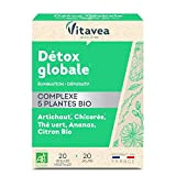 Vitavea Bien-être - Détox Globale Bio - Complexe 5 Plantes Bio - Élimination Dépuratif -20 Gélules Végétales - Fabriqué en ...