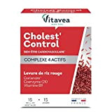 Vitavea - Cholest'Control - Complément Alimentaire Cholestérol - Bien Etre Cardiovasculaire - Levure de Riz Rouge, Acide Folique (vitamine B9) ...