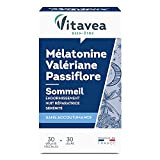 Vitavea - Mélatonine Valériane Passiflore - Complément Alimentaire Sommeil Adulte - Endormissement Rapide, Nuit Réparatrice - Sans accoutumance - 30 ...