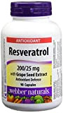 Webber Naturals® Resveratrol with Grape Seed Extract 200/25 mg 90Caplets