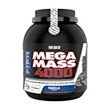 WEIDER Mega Mass 4000, Vanille Milkshake Gainer avec de la Créatine et de la Protéine, Bodybuilding/Fitness, 3kg