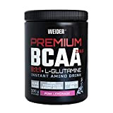 Weider Premium BCAA 8:1:1 + L-Gluamine, Goût Pink Limonade, 500g. Avec Vitamine B6, Sans sucre, Vegan.