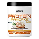 Weider Protein Pancake Mix. Goût Coco - Chocolat blanc. Préparation protéinée pour pancakes. Protéines de lactosérum, œuf & lait entier. ...