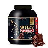 WHEY OPTIMAX PROTEIN +74% Protéines Bi-sources: WPC + Protéine Brevetée, 17g BCAA, 11g Glutamine, Peu Sucrée, Onctueuse - Chocolat 1,5kg ...