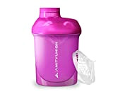 Women's Protein Shaker 400 ml Pink Deluxe - ORIGINAL AMITYUNION - Sans BPA avec tamis, balance pour shakes crémeux au ...